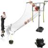 Basketball Rebounder Attachment Automatic, Indoor Outdoor Return Net Training Aid for Basketball Hoop, Basketball Shot Returner System with Rotatable Brackets 4.8m Net view 1