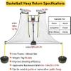 Basketball Rebounder Attachment Automatic, Indoor Outdoor Return Net Training Aid for Basketball Hoop, Basketball Shot Returner System with Rotatable Brackets 4.8m Net view 2