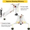 Basketball Rebounder Attachment Automatic, Indoor Outdoor Return Net Training Aid for Basketball Hoop, Basketball Shot Returner System with Rotatable Brackets 4.8m Net view 4