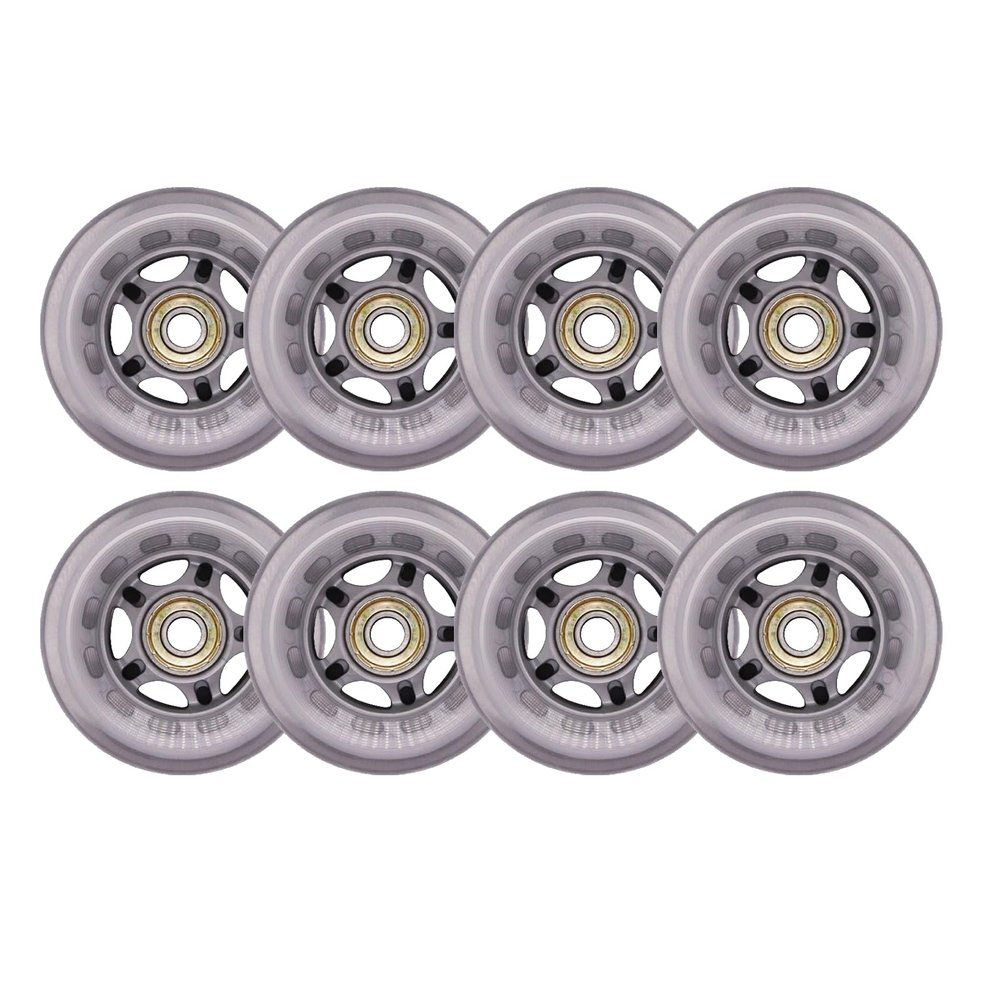 GROWTHLIN Inline Skate Wheels Outdoor Indoor 8 Pack 76mm 82A Inline Roller Hockey Wheels with Bearing Roller Skate Wheels Suitable for Skates and Roller Skates