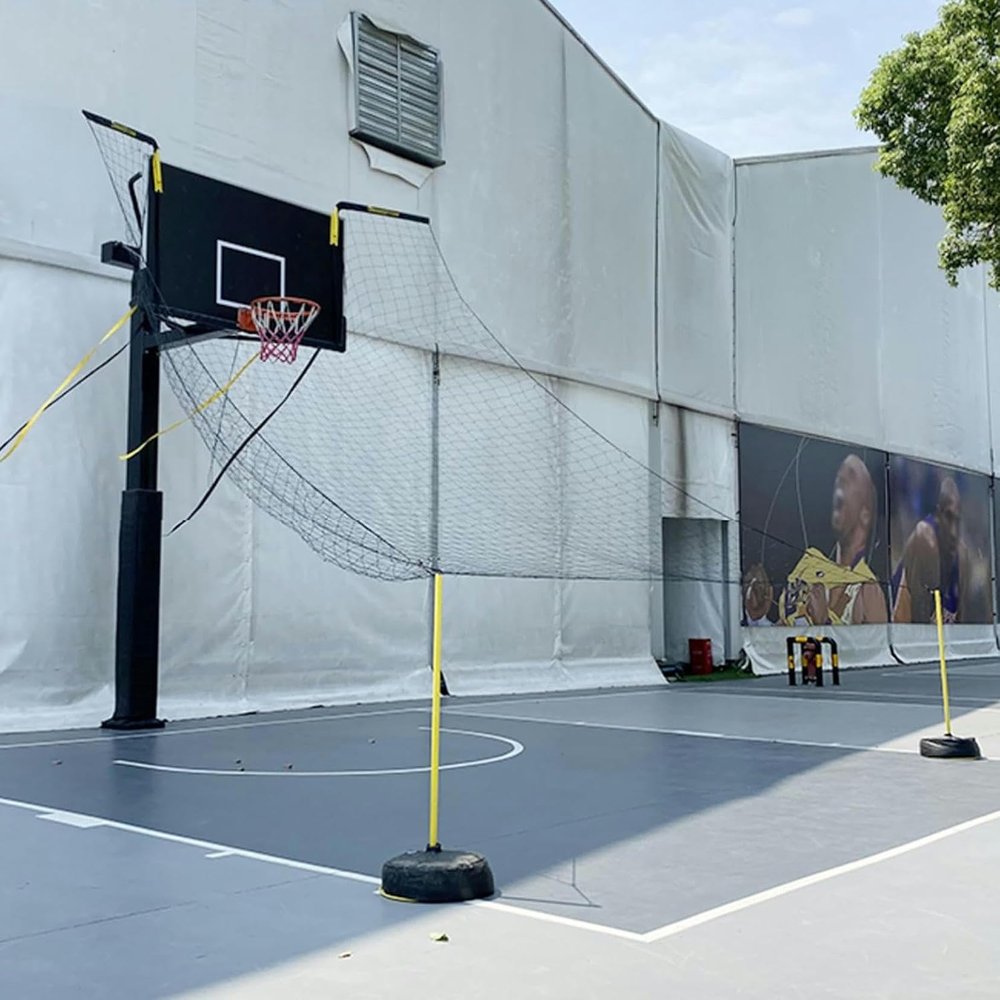 QYQCXGL Basketball Shooting Machine Ball Rebounder Automatic, Basketball Hoop Return Attachment for Kids Youth Adults, Outside Basketball Shot Returner with Rotatable Brackets