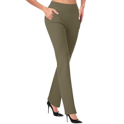 Tapanet Womens Yoga Dress Pants Tretchy Pull On Straight Leg Business Casual Pant Dressy Slacks Dress Pants for Office Work