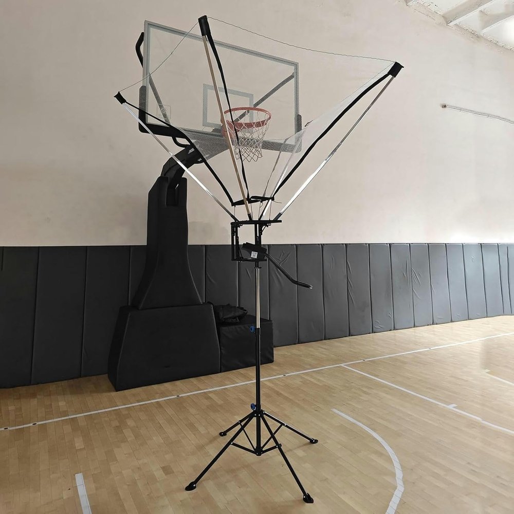 QYQCXGL Floor-Standing Basketball Return Attachment, Basketball Hoop Returner System, Adjustment Basketball Rebounder, Large Basketball Shot Trainer