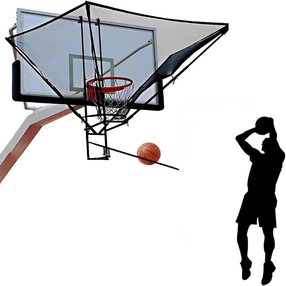 Youth/Adults/Kids Basketball Catcher Return Net, Foldable Basketball Rebounder Metal for Home Yard School Gym, Hang Portable Basketball Shot Trainer Returner-1