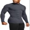 TSLA Men's Thermal Long Sleeve Compression Shirts, Mock/Turtleneck Winter Sports Running Base Layer Top, Heatlock Mock Neck Charcoal, Large view 1