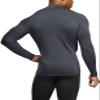 TSLA Men's Thermal Long Sleeve Compression Shirts, Mock/Turtleneck Winter Sports Running Base Layer Top, Heatlock Mock Neck Charcoal, Large view 2