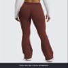 Aoxjox Flare Leggings for Women Metamorph Mid-Rise Hidden Scrunch Butt Lifting Wide Leg Yoga Pants 34" (Rum Raisin, X-Small) view 3