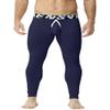 KAMUON Mens Removable Pouch Long Johns Thermal Underwear Pants Bottom Leggings (US, Alpha, Medium, Regular, Regular, Navy Blue) view 1