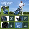 ANNCORD Golf Stand Bag with 14 Way Full Length Dividers, PU Leather Golf Bag for Men, Waterproof Golf Bags with Stand, 6 Pockets & Cooler Pouch, Adjustable Dual Straps, 2 Rain Cover Hood (Blue) view 3