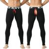 KAMUON Mens Removable Pouch Long Johns Thermal Underwear Pants Bottom Leggings (US, Alpha, Large, Regular, Regular, White) view 3