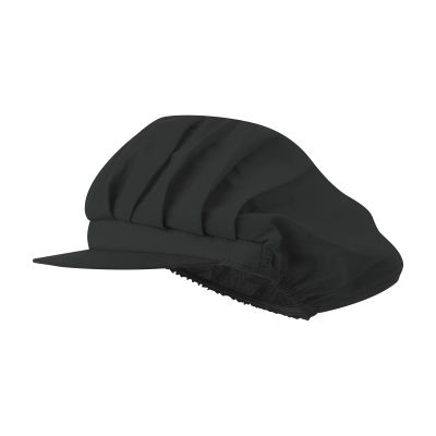 TopTie Chef Hat Hair Net Adjustable Working Cap Kitchen Cooking Baker for Women Men with Brim-Black