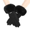 ZGMYC Women's Winter Touchscreen Gloves Warm Suede Fleece Lined Mittens Thermal Windproof Gloves with Faux Fur Cuff view 2