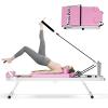 Pilates Reformer Machine at Home Pilates Equipment with Dual Resistance - Eco-Silicone Leather, Smooth Glide Rails, and Easy Storage for Women's Home Workouts (Pink) view 1