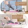 Pilates Reformer Machine at Home Pilates Equipment with Dual Resistance - Eco-Silicone Leather, Smooth Glide Rails, and Easy Storage for Women's Home Workouts (Pink) view 3
