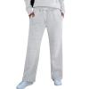 Wide Leg Sweatpants Women Baggy High Waisted Fleece Drawstring Open Bottom Straight Leg Sweatpants Stretch Comfy Soft Lounge Pants Athletic Jogger Sweatpants with Pockets Flare Petite Sweatpants view 2