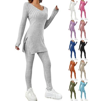 2 Piece Lounge Set Women Cozy Long Sleeve Tops and Pants Loungewear Sets Comfy Soft Matching Sets Sweatset Sweat Suits Athleisure Sets Women Two Piece Sets for Women Pants Sets Women 2 Piece Outfits