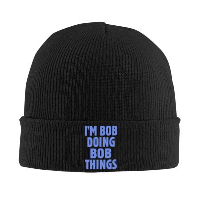 I'm Bob Doing Bob Things Beanie Hat for Men Women Gifts Winter Knit Hat Slouchy Skull Cap Warm Knitted Hat Black