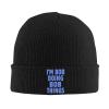 I'm Bob Doing Bob Things Beanie Hat for Men Women Gifts Winter Knit Hat Slouchy Skull Cap Warm Knitted Hat Black view 1