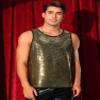 Lars Amadeus Sequin Tank Top for Men's Shiny Nightclub Party Metallic Sleeveless T-Shirts Large Light Golden view 2