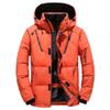 Qolkmuiy-GJ Men's Casual Ski Snow Jacket Winter Windproof Hooded Plush Windbreaker Thickened Fleece Warm Down Coat (Orange,XX-Large) view 1