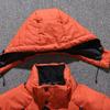 Qolkmuiy-GJ Men's Casual Ski Snow Jacket Winter Windproof Hooded Plush Windbreaker Thickened Fleece Warm Down Coat (Orange,XX-Large) view 4