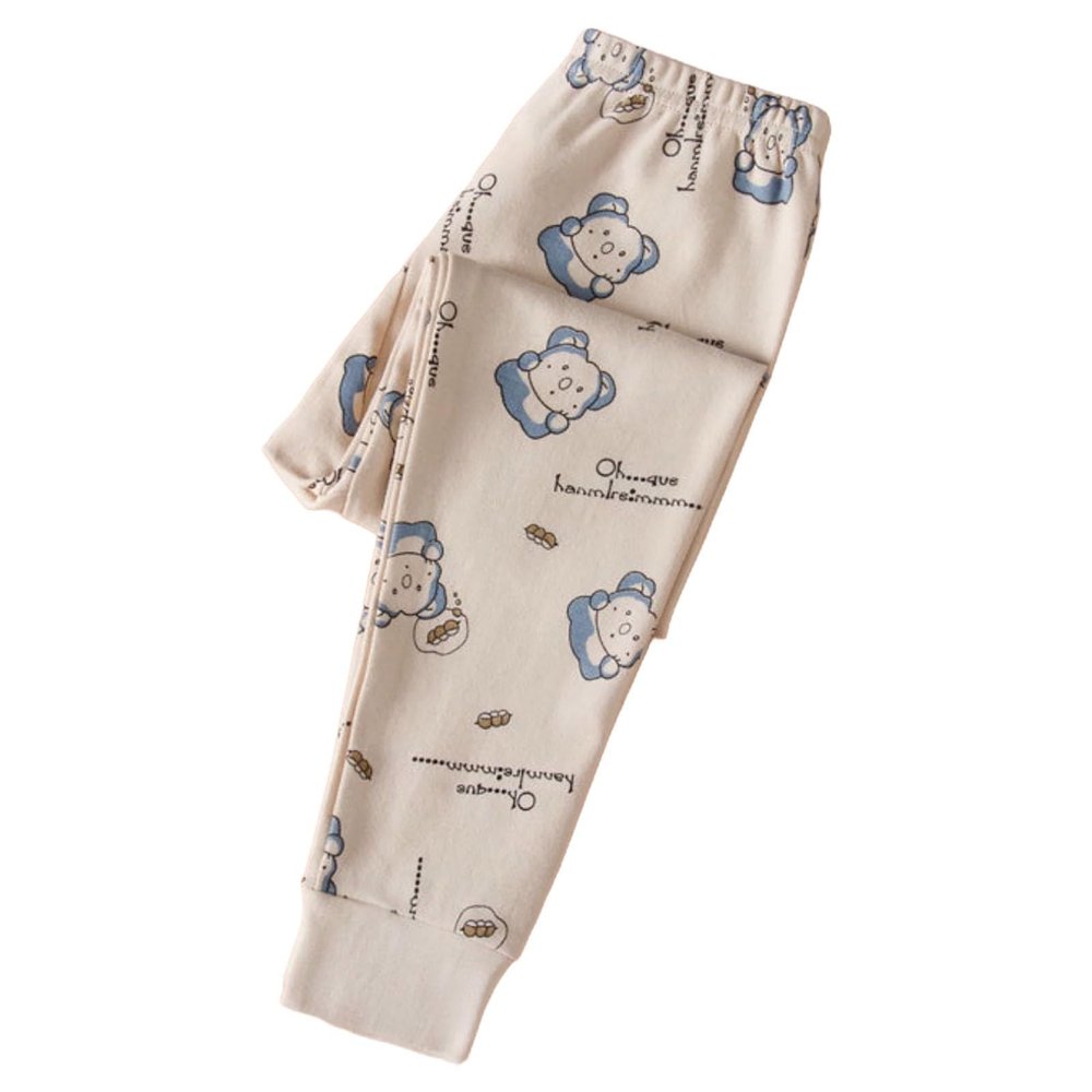 210 Years Toddler Cute artoon Elastic Waist ajama Pants Baby Boys Girls Soft Long ajama Pants (Beige, 3-4 Years)