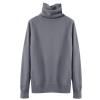 Women Knitted Sweater Wool Turtleneck Long Sleeve Pullover Tops Casual Loose Thermal Winter Bottoming Top Loungewear Grey view 3