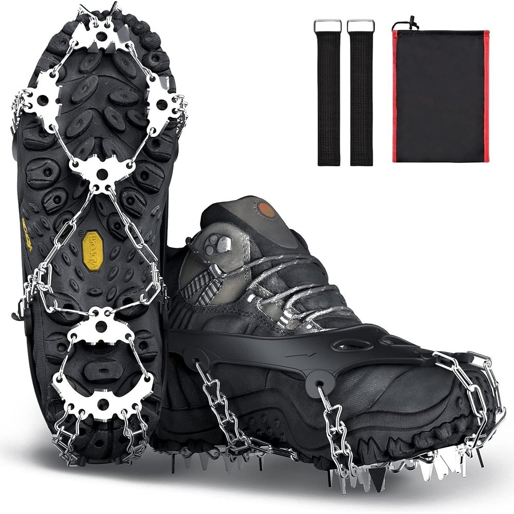 Snow Spikes for Shoes, 32 Non-Slip Spikes, Superior Traction, Hiking, Outdoor