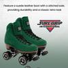 Sure-Grip Boardwalk Unisex Outdoor Roller Skates with Retro Leather Boots and 82A Wheels (Evergreen, Mens 9 / Womens 10) view 2