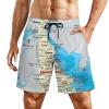 Puxufody Maps of Delaware Men's Shorts Casual Drawstring Summer Beach Shorts Sports Pants view 1
