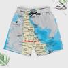 Puxufody Maps of Delaware Men's Shorts Casual Drawstring Summer Beach Shorts Sports Pants view 3