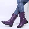 Women's Over The Knee Thigh Low Chunky Heel Boots Round Toe Side Zip Long Boots Platform Stretch Booties view 3