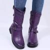 Women's Over The Knee Thigh Low Chunky Heel Boots Round Toe Side Zip Long Boots Platform Stretch Booties view 4