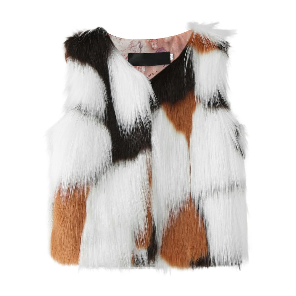 Girls Faux-Fur Jacket Vest Coat Toddler Baby Kids Christmas Thick Warm Fashion Cool Fuzzy Outwear Clothes 1 to 8 Y