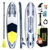 OutdoorCrusier Ultra-Portable Inflatable Stand-Up Paddle Board, Lightweight & Stable with Non-Slip Design, Complete SUP Accessories, Durable Drop-Stitch Material- Coral White/Blue view 1