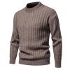 Mens Warm Turtleneck Sweater Slim Fit Cable Knitted Casual Pullover Ribbed Long Sleeve Sweaters Thermal Undershirts Coffee view 1