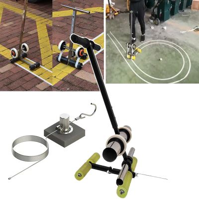 JKSVTF Badminton Court Straight Line Marking Machine, Hand Push Floor Marking Tool, Easy to Use, with Marking Tape Roller, Parking Space/Floor Road Marking, No Need to Bend Down (80 Cm)