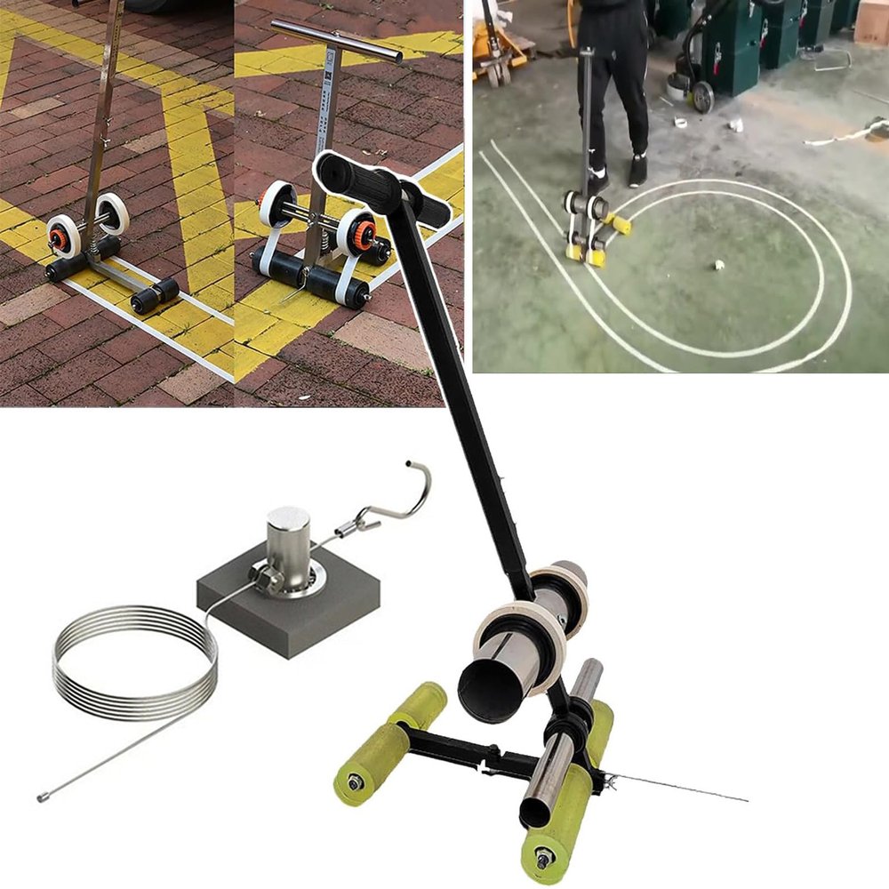 JKSVTF Badminton Court Straight Line Marking Machine, Hand Push Floor Marking Tool, Easy to Use, with Marking Tape Roller, Parking Space/Floor Road Marking, No Need to Bend Down (80 Cm)