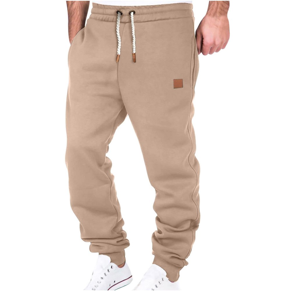 Cargo Sweatpants for Men Trendy Baggy Heavyweight Fleece Elastic Waist Workout Jogger Athletic Trousers Hiking Pants