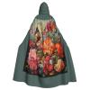 PYJWYFMY Flowers And Butterfly Print Unisex Adults Hooded Cloak Velvet Cape For Halloween Robe Christmas Cloak Cosplay Costumes view 1