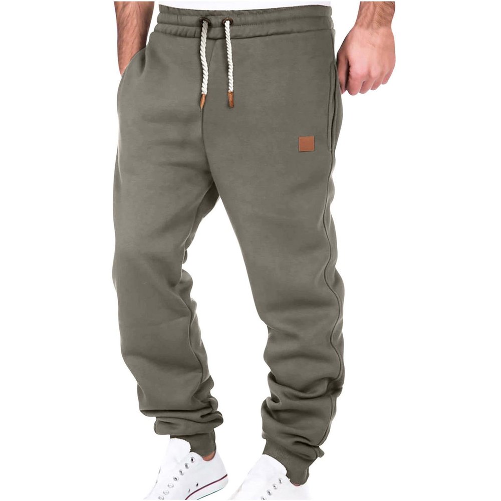 Cargo Sweatpants for Men Trendy Baggy Heavyweight Fleece Elastic Waist Workout Jogger Athletic Trousers Hiking Pants