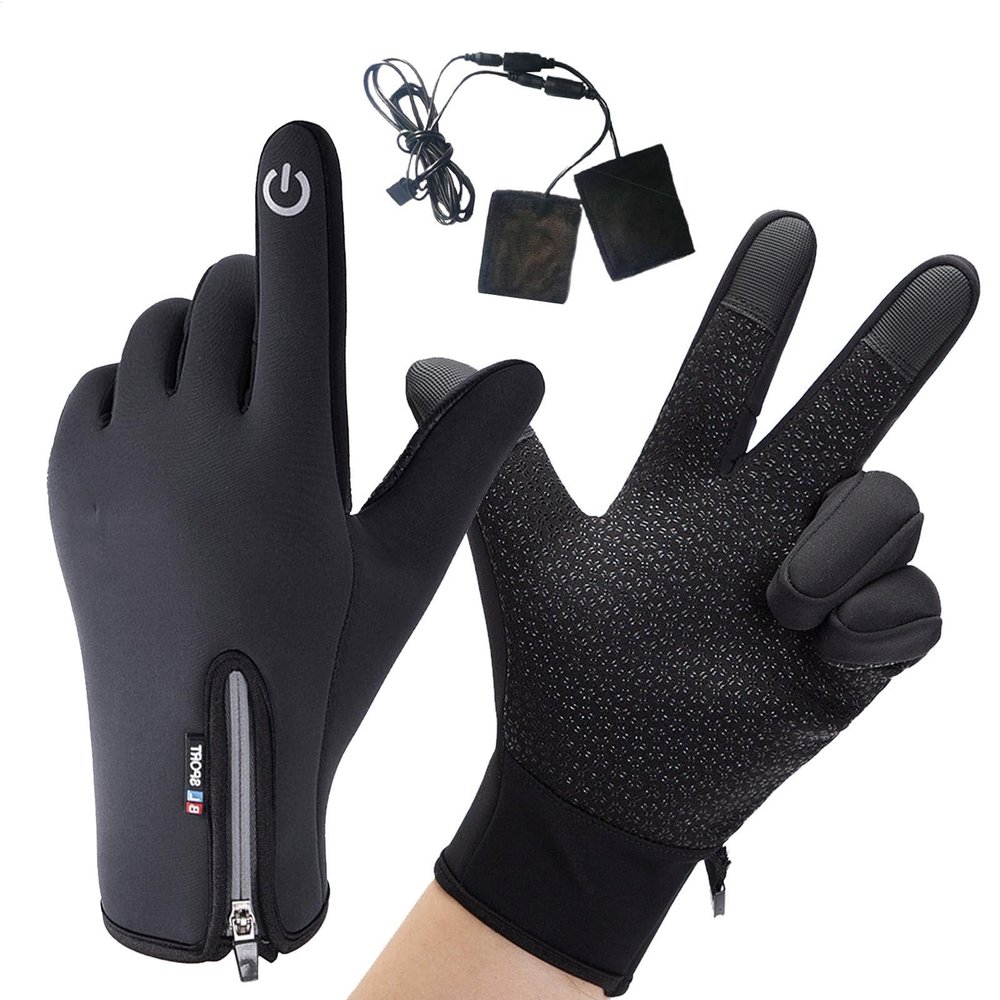 Heated Gloves for Men Women, Rechargeable Heated Electric Gloves,Touch-Screen Ski Gloves - Windproof Snow Mittens Ski Gloves Winter Must Have for Women Men for Ski Riding
