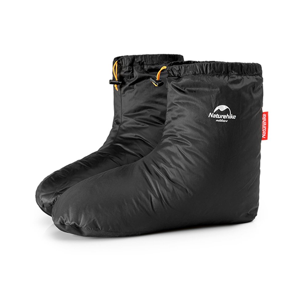 Naturehike Ultralight Winter Goose Down Booties, Camping Warm & Cozy Down Sleeping Socks for Men & Women, Down Filled Slipper Boots with Storage Bag(S, Duck Down-Black)
