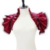 LNJMRU Satin Neck Ruff Ruffled Collar Fake Collar Pleated Sleeve Shawl Stage Costumes Cosplay Neck Ruff(Red) view 1