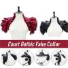 LNJMRU Satin Neck Ruff Ruffled Collar Fake Collar Pleated Sleeve Shawl Stage Costumes Cosplay Neck Ruff(Red) view 2