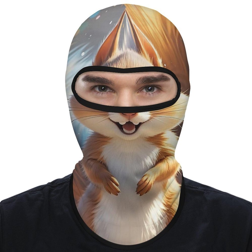 Squirrel Balaclava Ski Mask Thermal Winter Face Mask for Men Women Summer Cooling Neck Gaiter Sun Protection Hood Full Face Cover for Motorcycle Cycling Gear