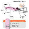 sogesfurniture Pilates Board,Pilates Reformer Foldable for Home Gym and Studio,Reformer Pilates Machine Up to 330.5 LBS with Dual Resistance- Springs and Cords(Pink 77.9 inch) view 2