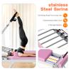sogesfurniture Pilates Board,Pilates Reformer Foldable for Home Gym and Studio,Reformer Pilates Machine Up to 330.5 LBS with Dual Resistance- Springs and Cords(Pink 77.9 inch) view 3