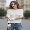 1 Pair Y2K Star Fingerless Gloves for Women - Knit Pattern With Finger Holes (White) view 3