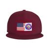 Buchanan County Va Seal and America Snapback Hat Flat Bill Hat Baseball Cap for Men Women Dark Red view 2
